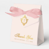 女の子の洗礼 ピンク 偽のゴールドのクロス クレスト サンクス フェイバーボックス (正面サイド)