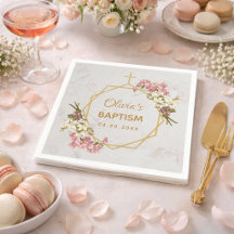 女の子の洗礼 マルブル 花 オーチッド ゴールド ジオメトリック