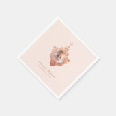 女の子の洗礼 ローズゴールド フォト ヴィンテージ エレガント ブラッシュ スタンダードカクテルナプキン (角)