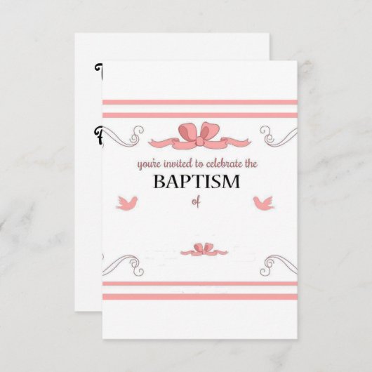女の子の洗礼 招待状 (正面/裏面)