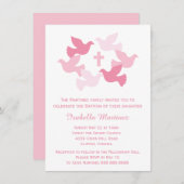 女の子の洗礼 赤ちゃんの献児式 初の聖体拝領 招待状 (正面/裏面)