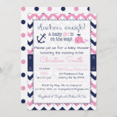 女の子の海をテーマにしたベビーシャワーの招待状 招待状 (正面/裏面)