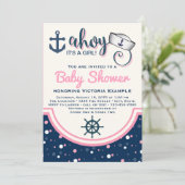女の子の海事ベビーシャワー 招待状 (スタンド正面)