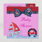 女の子の海洋生物のベビーシャワー 招待状 (正面/裏面)