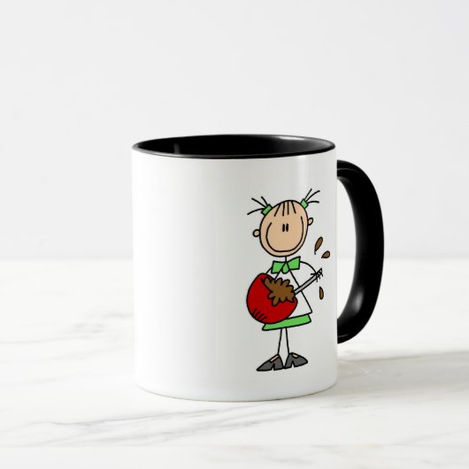 女の子の混合のねり粉のTシャツおよびギフト マグカップ (正面右)