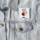 女の子の混合のねり粉のTシャツおよびギフト 缶バッジ (インサイチュ)