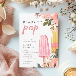 女の子の準備ができてポップ・アートの赤ちゃんシャワー招待状 招待状