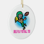 女の子の演劇のフットボールも セラミックオーナメント (右)