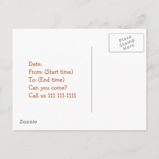 女の子の演劇の日付の招待状の甘いヴィンテージの女の子 インビテーションポストカード (裏面)