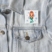 女の子の漫画の人魚の王女 缶バッジ (インサイチュ)