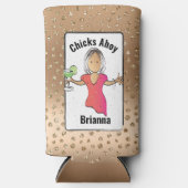 女の子の漫画チックアホイガールズトリップ スリム缶クーラー (正面)