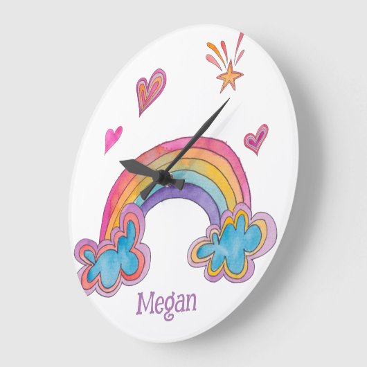 女の子の漫画風テーマの寝室インテリア ラージ壁時計 (傾斜)