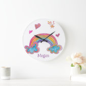 女の子の漫画風テーマの寝室インテリア ラージ壁時計 (ホーム)