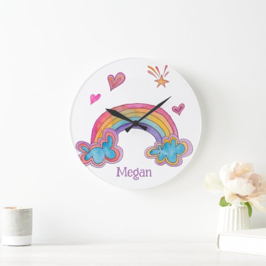 女の子の漫画風テーマの寝室インテリア ラージ壁時計 (ホーム)