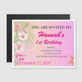 女の子の為のオーダーメイドマグネットカード招待状 マグネット招待状 (正面/裏面)