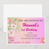 女の子の為のオーダーメイドマグネットカード招待状 招待状 (正面/裏面)