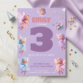女の子の為の妖精の誕生日パーティー 招待状