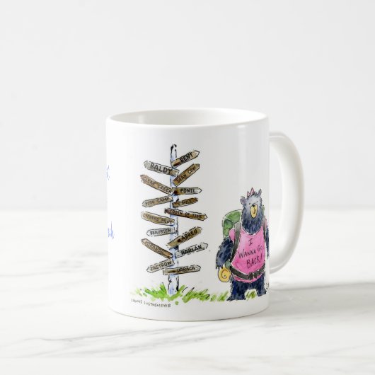 "女の子の熊とサインポスト"フィルモント女性レンジャーマグ コーヒーマグカップ (正面右)