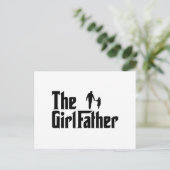 女の子の父おもしろいパパの女の子パパ娘 シーズンポストカード (スタンド正面)