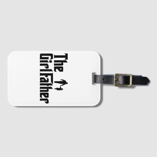 女の子の父おもしろいパパの女の子パパ娘 ラゲッジタグ (正面横)