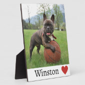 女の子の犬の恋人の写真と名前ブルドッグフランスのドッグ フォトプラーク (側面)