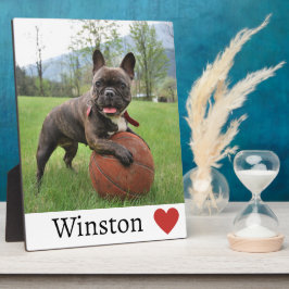 女の子の犬の恋人の写真と名前ブルドッグフランスのドッグ フォトプラーク
