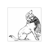 女の子の犬の線の芸術の女性の子ども ラバースタンプ (インプリント)