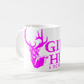 女の子の狩りのシカのマグ コーヒーマグカップ (正面左)