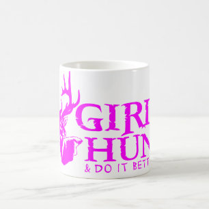 女の子の狩りのシカのマグ コーヒーマグカップ