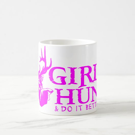 女の子の狩りのシカのマグ コーヒーマグカップ (中央)