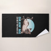 女の子の猫のようにフランスの私を描おもしろいく バスタオル (バスタオル)