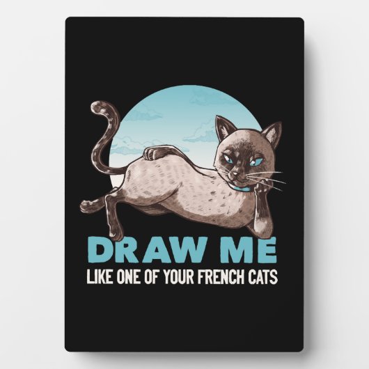 女の子の猫のようにフランスの私を描おもしろいく フォトプラーク (正面)