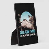 女の子の猫のようにフランスの私を描おもしろいく フォトプラーク (側面)