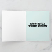 女の子の猫のアート　美しいグリーティングカード カード (内部)