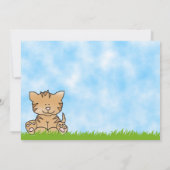 女の子の猫の誕生日パーティー招待状 招待状 (裏面)