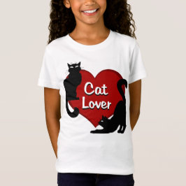 女の子の猫好きのTシャツの猫好きの子供のワイシャツ Tシャツ