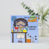 女の子の理科の誕生日パーティーの招待状 招待状 (スタンド正面)