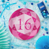 女の子の甘い16 16誕生日パーティーピンクダイヤモンド ペーパープレート (パーティー)