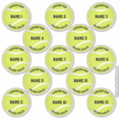 女の子の男のカスタム子の選手はテニスのスティッカー名を付ける シール (正面)