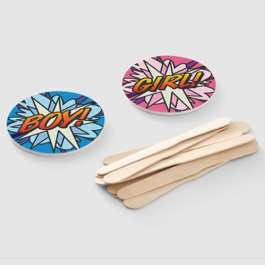 女の子の男の子の性明らかにクイズゲームのサイン ハンドファン (組立なし)