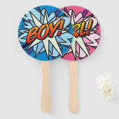 女の子の男の子の性明らかにクイズゲームのサイン ハンドファン (正面&裏面)