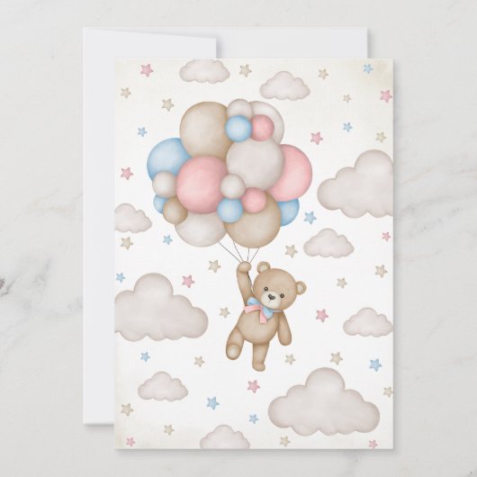 女の子の男の子の私たちは赤ちゃんのシャワーを待つことができる 招待状 (裏面)