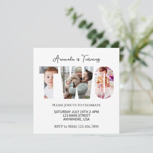 女の子の男の子を応援する第2回の誕生日パーティー 招待状 (スタンド正面)