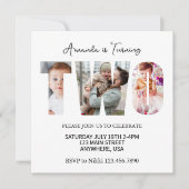 女の子の男の子を応援する第2回の誕生日パーティー 招待状 (正面)