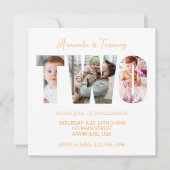 女の子の男の子を応援する第2回の誕生日パーティー 招待状 (正面)