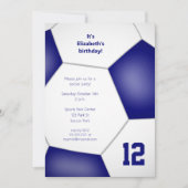 女の子の男の子スポーツバースデーサッカーお祝い 招待状 (正面)