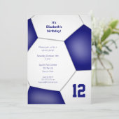 女の子の男の子スポーツバースデーサッカーお祝い 招待状 (スタンド正面)