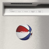 女の子の男の子バスケットボール赤白青チームカラー マグネット (インサイチュ (食洗機))