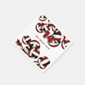 女の子の男の子マルーン黒いバレーボール誕生日パーティー スタンダードカクテルナプキン (角)