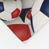 女の子の男の子無限のサッカーボール赤白青 フリースブランケット (角)